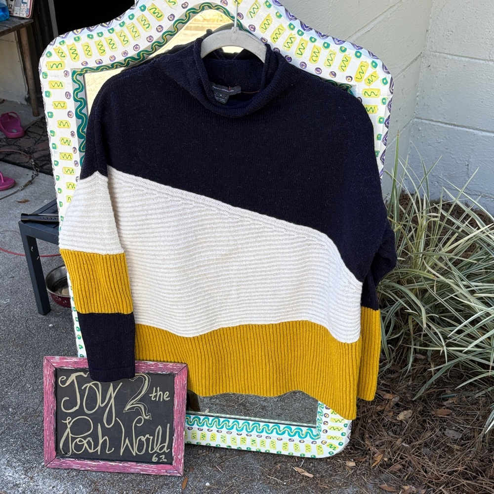 Colorblock Turtleneck Sweater